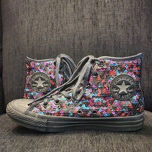 Converse Chuck Taylor All Star Sequins High Tops - Woman's Size 7